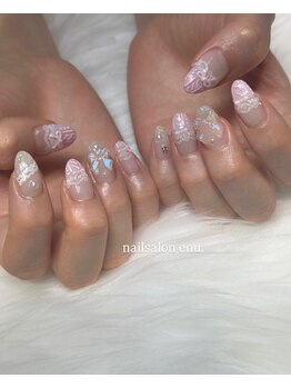 エヌ(enu.)/ピンク×レース