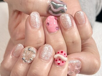 イレブンネイルズ(11nails)/ワンカラー＋アート追加