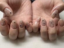 ネイル スパ ココプラス(Nail spa Cocoplus)/アシメのワイヤーリボンネイル