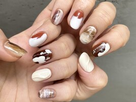 秋カラーのニュアンスネイル♪