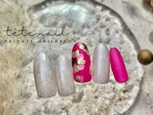 テテネイル(tete.nail)/可憐なミラーフラワーアレンジ！