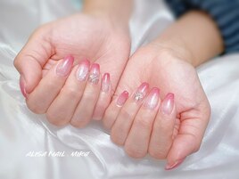 マグネット×ピンクカラーグラデ