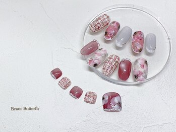 ネイルサロン スクール ビュートバタフライ 相模大野店(BEAUT BUTTERFLY)の写真/美しさを引き出し、指先から自信あふれる仕上がりに♪高い技術から織り成される珠玉の作品の数々は圧巻！！