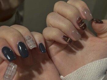 ニコルネイル(nicole nail)/マグネットチェックネイル