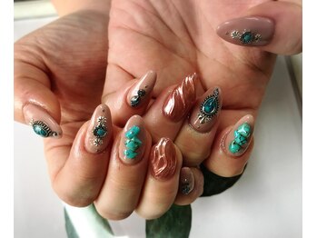 ネイルビューティー アンドエム(Nail Beauty & M)/☆ターコイズ×ミラー☆