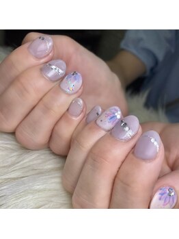 アオマリー(Aomalie)/梅雨フラワーネイル ¥11,330