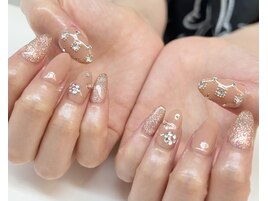 ストーンフラワーネイル