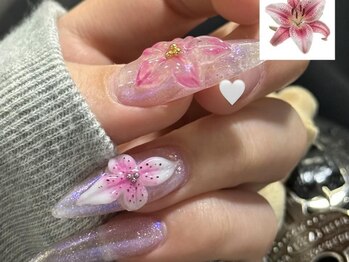 ジェミーネイル エビス(Jemiy nail ebisu)/個性派フラワーオーロララメ