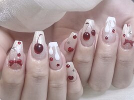 さくらんぼホイップ垂れネイル