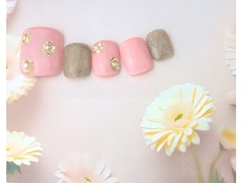 ネイルサロン&スクール ジーナ(GINA)/ピンク×フラッシュラメ