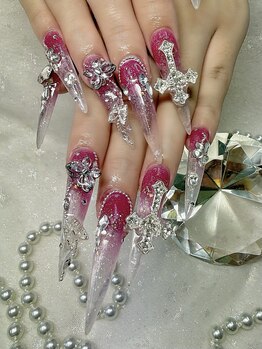 ピンクラメグラデーション