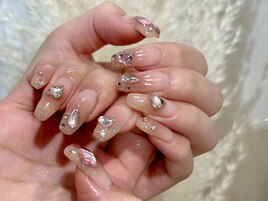ビジューネイル/ハートネイル