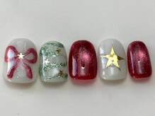 ネイルメゾン 天神店(NAIL MAISON)/クリスマスキラキラリボン¥7800