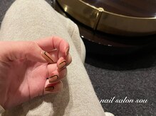 ネイルサロン ソウ 心斎橋店(Nail Salon Sou)/スクエア　シンプルラインネイル