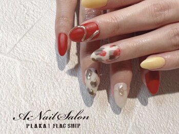 エーネイルサロン プラーカ本店(A-Nail Salon)/シンプルアシメdesign