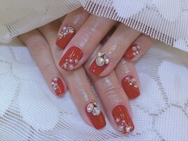 可愛いストーンネイル