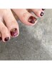 初回ソフトジェルオフ無料★フット親指アートネイル ￥11000★持ち込み可能