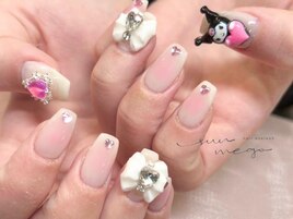 チークネイル×リボンネイル