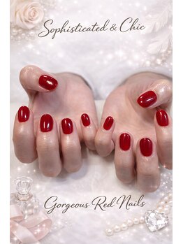 キュービーネイル 自由が丘店(QB Nail)/強くて美しい赤。