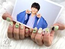 黄緑×推しネイル