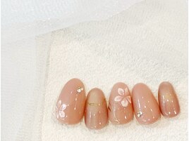 ぷっくり手描きフラワー/春nail