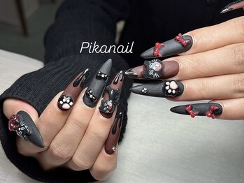ピカネイル 上野 御徒町(Pika Nail)/黒猫ゴシックネイルxパーツ