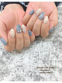 プライベート ネイルサロン マーマ(murmur)/雪の結晶ネイル