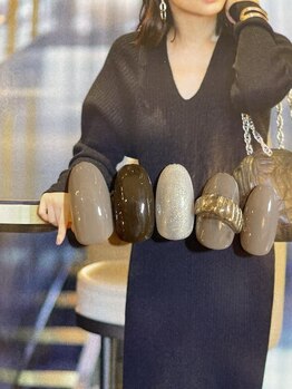 レイネイル レイアイ レイエステティック 扶桑店/シンプルグレーネイル