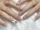 シンプルリボンネイル