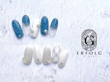 ネイルサロン エアフォルク 銀座(Erfolg)/デニム×ホワイトチェック
