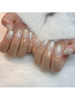 リッシュ ドゥ(RICHE deux)/ミラーツイードで上品冬ネイル