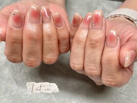 チークネイル×シンプルアート