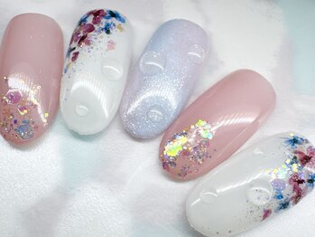 チェリーズネイル(Cherrys Nail)/レイニー ドライフラワーネイル
