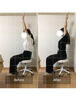 春日原りらくや整体院/肩こり/全身矯正before・after◎