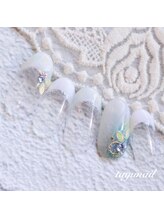 たゆ ネイル(たゆnail)/爽やかホワイトフレンチネイル