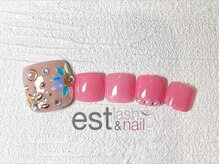 エストラッシュアンドネイル 銀座店(est lash&nail)/フットビジューフラワーネイル