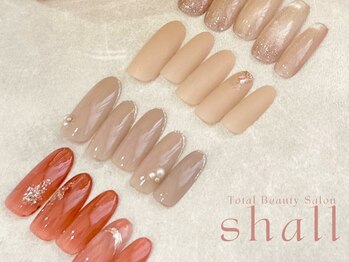 シャール(shall)の写真/《ご新規様、他店オフ無料》そしてお直し期間は10日間！！先端欠けも◎韓国ネイルからシンプルネイルまで♪