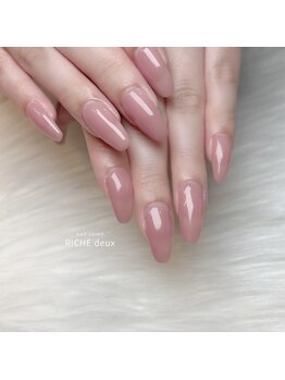 リッシュ ドゥ(RICHE deux)/透け感血色ピンクネイル♪