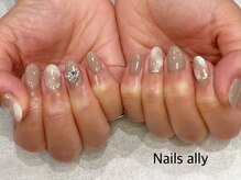 ネイルズアリー 立川店(Nails ally)/もやもや×ビジュー×ハート×冬