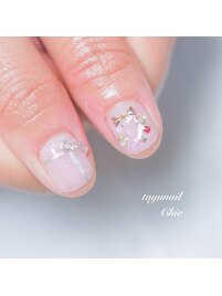 キラキラピンク冬ネイル☆