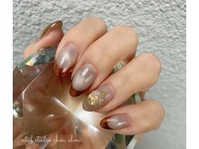 ネイルアンドアイラッシュスタジオ シュシュ(chouchou)/クリスマスカラーミラーフレンチ