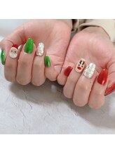 ブラン(blanc)/キラキラクリスマスネイル