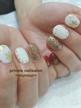 プライベート ネイルサロン マーマ(murmur)/雪の結晶ネイル