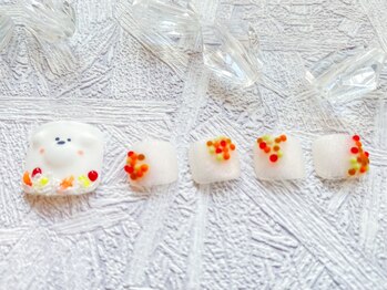 ネイルサロン ロゼプリュム/しろくまネイル