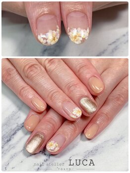 ネイルアトリエルカ(nail atelier LUCA)/M-827 大人可愛いフラワーネイル