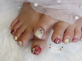 クリスマスフットネイル