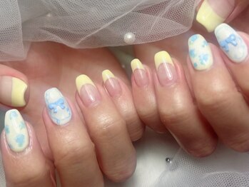 ジョアネイル(JOA Nail)/フレンチ/春/花/インクネイル