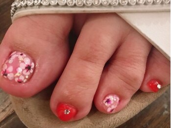 【foot】手描きFlower♪