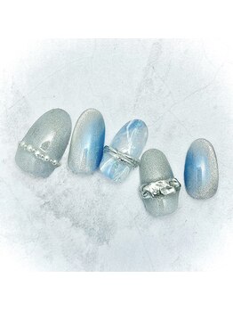 サロン ド リリー(Salon de Lily)/大理石風のクリアネイル