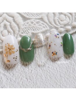 たゆ ネイル(たゆnail)/ぷっくりフラワーネイル